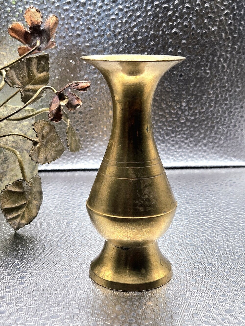 "5/$40" Miniature Brass Bud Vase India 4"Tall